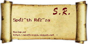 Spáth Róza névjegykártya